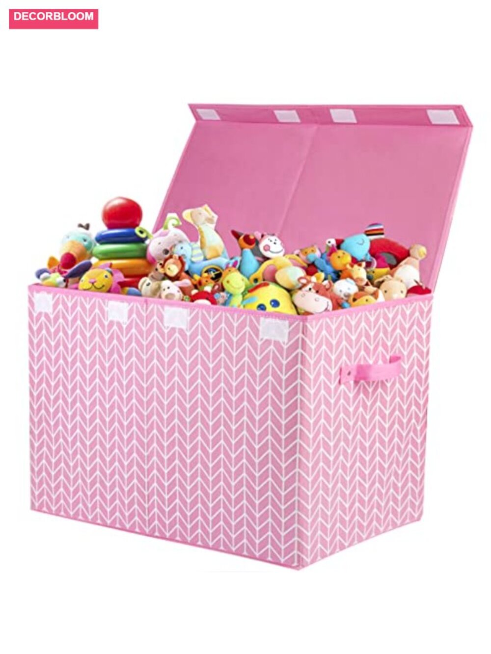 Large Toy Storage Box Chest with Lid, Sturdy Fabric Bin Basket for Kids